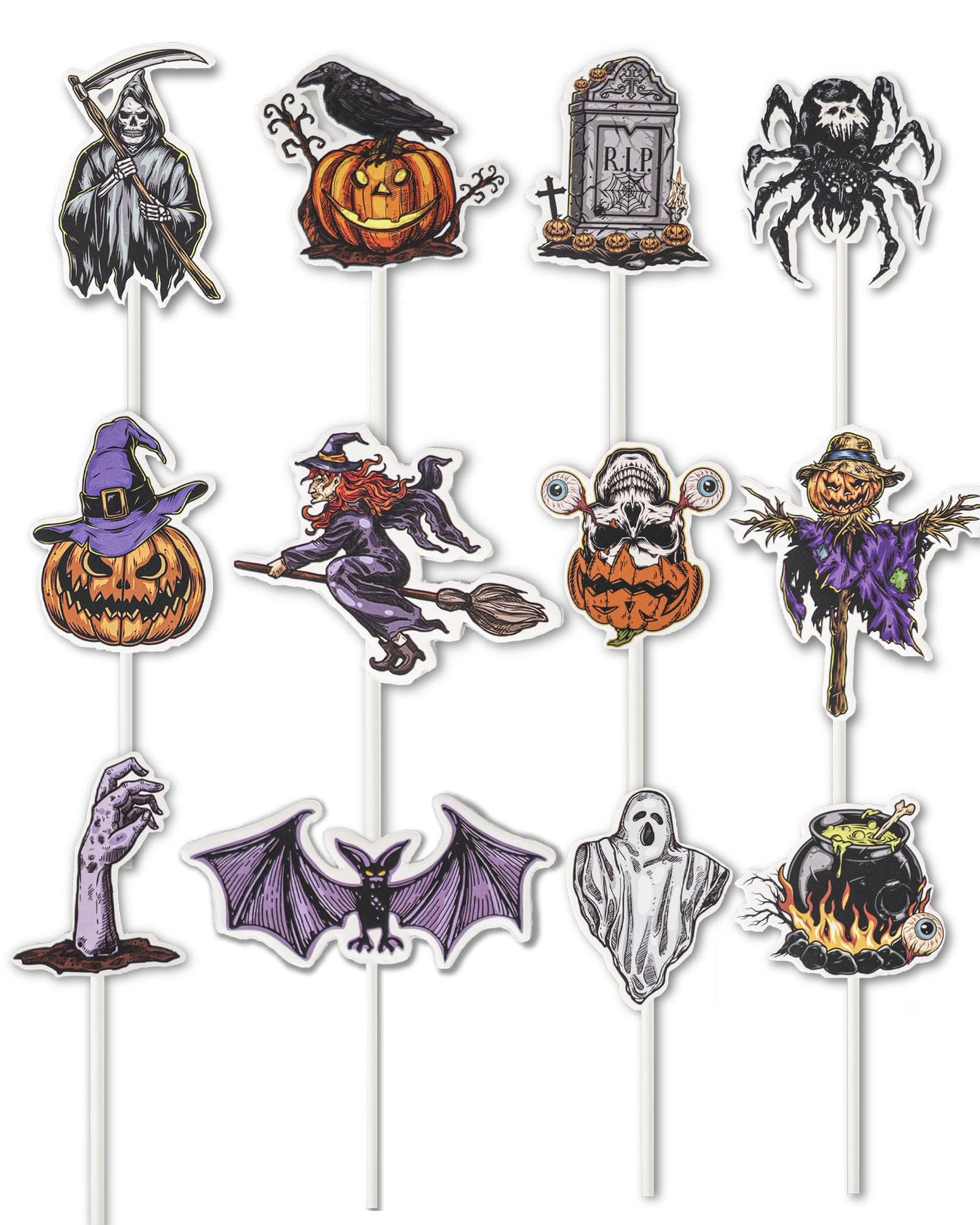 Bake Choice 400 pcs Halloween Mini Cupcake Liners with 12 pcs Cupcake Toppers, Mini Cupcake liners for baking, Halloween Cupcake Decorations