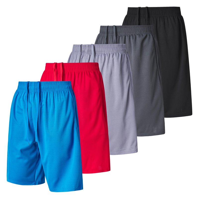 Ultra Performance 5 Pack Mens Shorts, Athletic Gym Shorts Workout Basketball Shorts for Men, Large