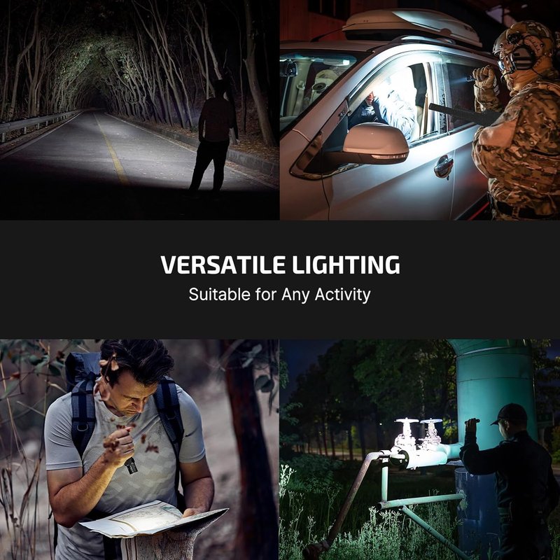 Olight Warrior 3S Tactical Flashlight - 2300 Lumens Rechargeable LED Light with Proximity Sensor | Compact Design (Black)