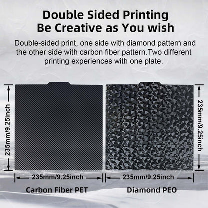 IdeaFormer Smooth PEO PET Build Plate 235x235mm, PEO PET Spring Steel Sheet with Magnetic Build Plate for Ender 3/Ender 3 Pro/Ender 3 Neo/Ender 3 V2/Ender 5/Ender 5 Pro for Elegoo Neptune 3/4/5 Pro