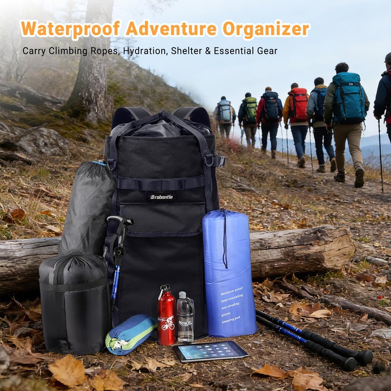 Brobantle Climbing Rope Bag,Large Capacity Arborist Rope Storage Bag,Waterproof Oxford Tree Rock Climbing Rope Backpack,Outdoor Climbing Gear Storage Bag with Hand Straps