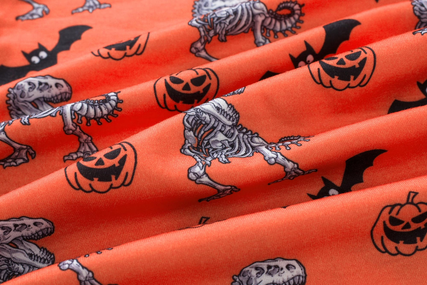 UNICABBIT21 Pajamas for Boys Cute Black Dinosaur Halloween Long Sleeve and Pants Sleepwear 2-pieces Big Kids PJS Clothes Size 6