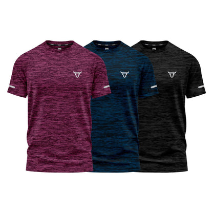 Pack of 3 Mens Workout Short Sleeve T-Shirts Athletic Fit Fast Drying Moisture Wicking Sports Style T-Shirts