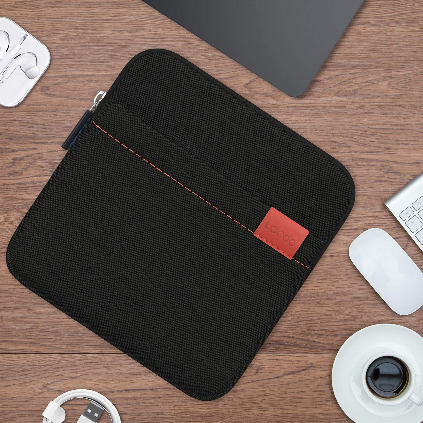 Lacdo Shockproof External CD DVD Hard Drive Sleeve Bag Pouch for Burner Player Writer Blu-Ray Apple USB SuperDrive, VersionTech/Asus/Dell/LG/HP Portable Protective Storage Carrying Case,Black