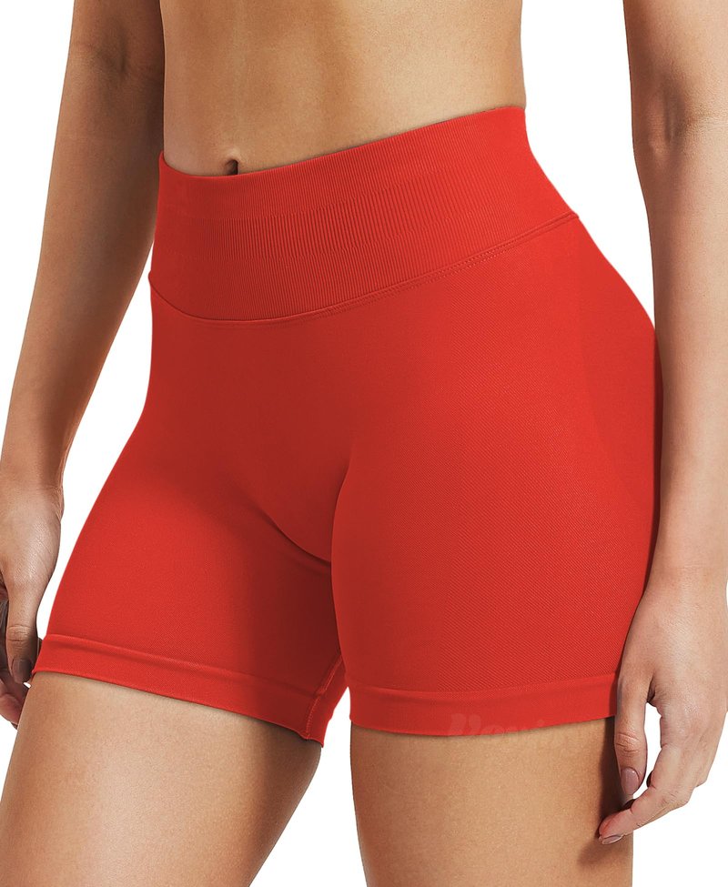VOYJOY Women Workout Impact Shorts 2.5"/ 3.6"/ 4.5"/ 6" Scrunch Butt Lifting Gym Seamless Booty Biker Shorts Chili Red