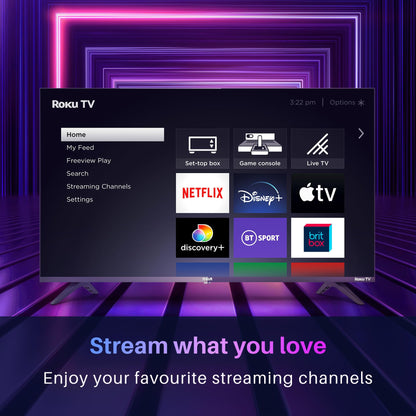 RCA Roku TV 32" Smart TV, RK32HN1 32 Inch HD TV with Apple TV+ BBC Netflix Freeview, DVB-T2/T Dolby Audio HDMI USB, Ideal Television for Small Lounge