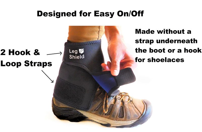Low Gaiters - Hook & Loop Design for Easy On/Off - Neoprene Leg Gaiters for Hiking, Cross Country Skiing, Yard Work - Comfortable, Snug Fit (Pair)