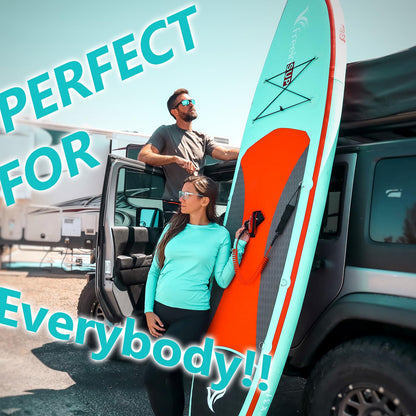 Freein Inflatable Stand Up Paddle Board ，Capacity 2-in-1 SUP/Kayak with Adjustable Seat ，Electric Pump Adapter ，Non-Slip Diamond Deck & Travel Backpack ，for Adults/Fishing/Yoga (Aqua, 11')