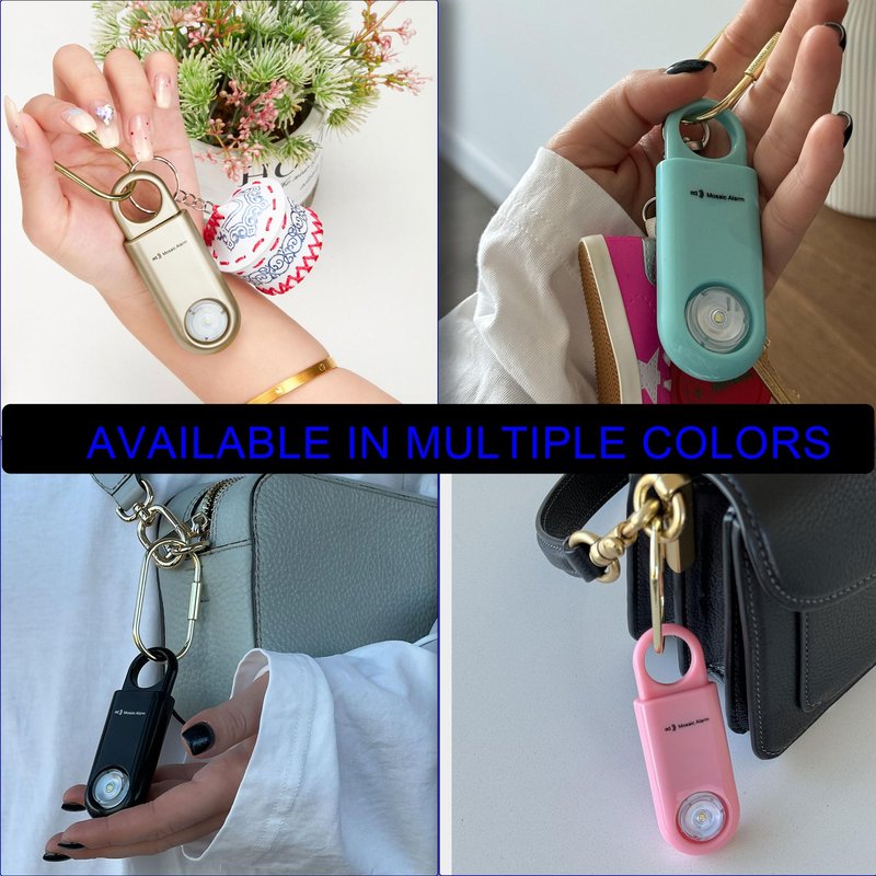 130dB Keychain Siren Ultra Bright Strobe Light. Loud Sound Personal Safety Alarm. SOS Emergency Alerts for Women, Girls, School Children, Night Runners, Hiking. Bear Alarm Deterrent. Pink