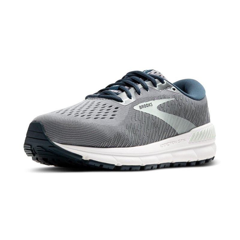 Brooks Women's Addiction GTS 15 Supportive Running Shoe - Grey/Navy/Aqua - 8 Medium