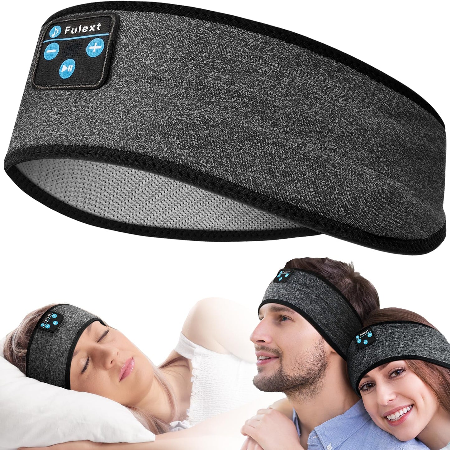 Fulext Sleep Headband - Bluetooth Sleep Headphones for Side Sleepers, Reduce Snoring Disturbance, Sports & Tech/Birthday Gift for Women, Men, Mom, Dad