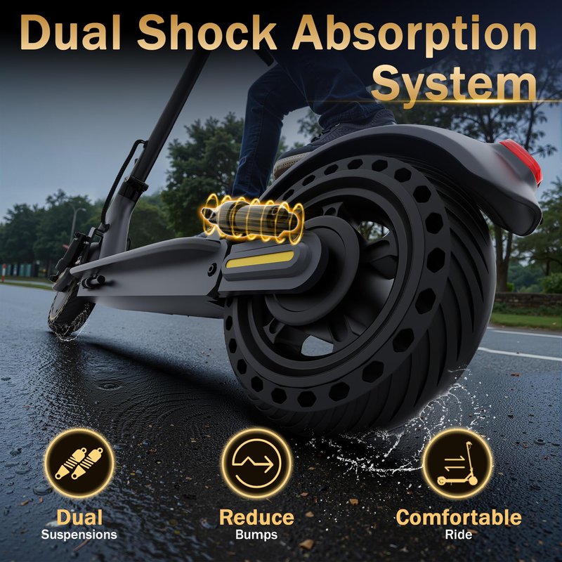 WERHY 10 Inches Electric Scooter, 500W Powerful Motor & 22 MPH Top Speed, 22-28Miles Long Range, Folding E Scooter with Dual Braking for Adults