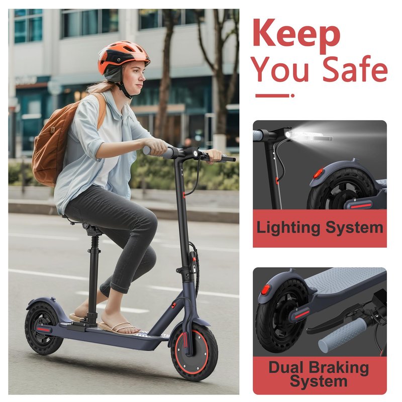 MAXSHOT Electric Scooter for Adults, 8.5/10/14" Tires, 19/22Mph, 350W/500W Motor, 21-28 Miles Range, Folding E-Scooter with Dual Suspension,APP Control