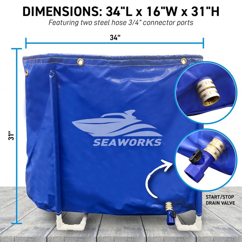 Seaworks Outboard Motor Flushing Bag for Marine Engines & Sterndrives