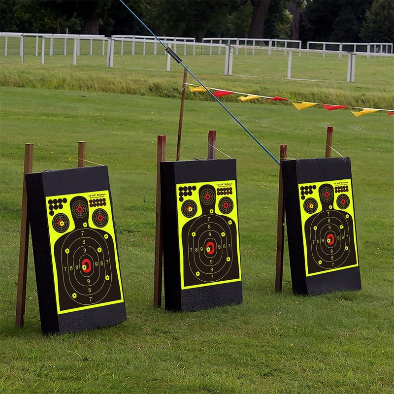 12x18 inch Silhouette Splatter Targets - Bright Fluorescent Yellow Easily seen on Impact When Hitting Target for BB Guns, airguns, Rifles, Indoor and Outdoor ranges (25 Pack)