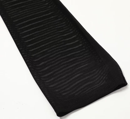 Hazhlko Women's Long Stretchy Mesh Tulle Sheer Gloves Costume Wedding Opera Halloween Party 1920's Dance Gloves Black