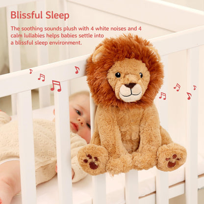 Cloud b Louis Lion - Award-Winning Plush Soothing White Noise Machine Baby Sleep Aid | Soft, Cuddly Comfort | Smart Sensor & Auto Shut-Off