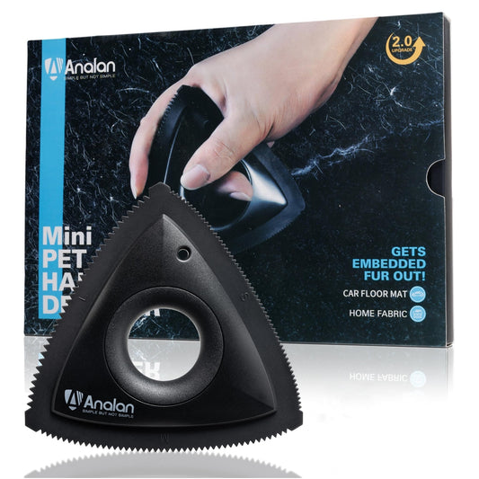 Analan Mini Pet Hair Remover for Car Detailing Supplies, Carpet Dog Hair Remover for Car Interior, Triangle Dog Hair Remover for Auto Detailing, Couch, Furniture, Lint, Carpet(Multi-Color)