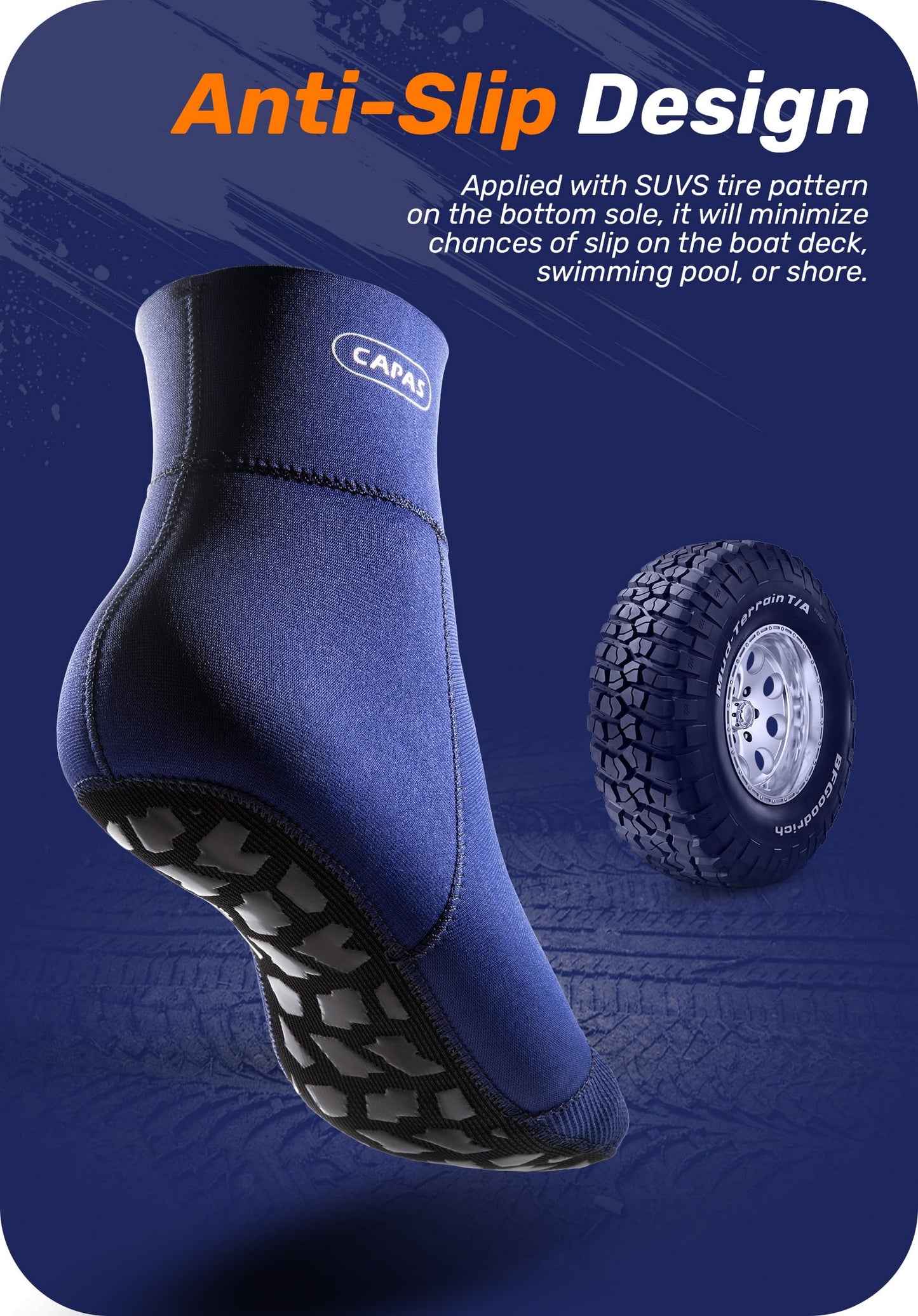 CAPAS 2mm Neoprene Sand Socks, Beach Volleyball Sand Proof Outdoor Wetsuit Diving Water Socks Keep Warm for Men Women