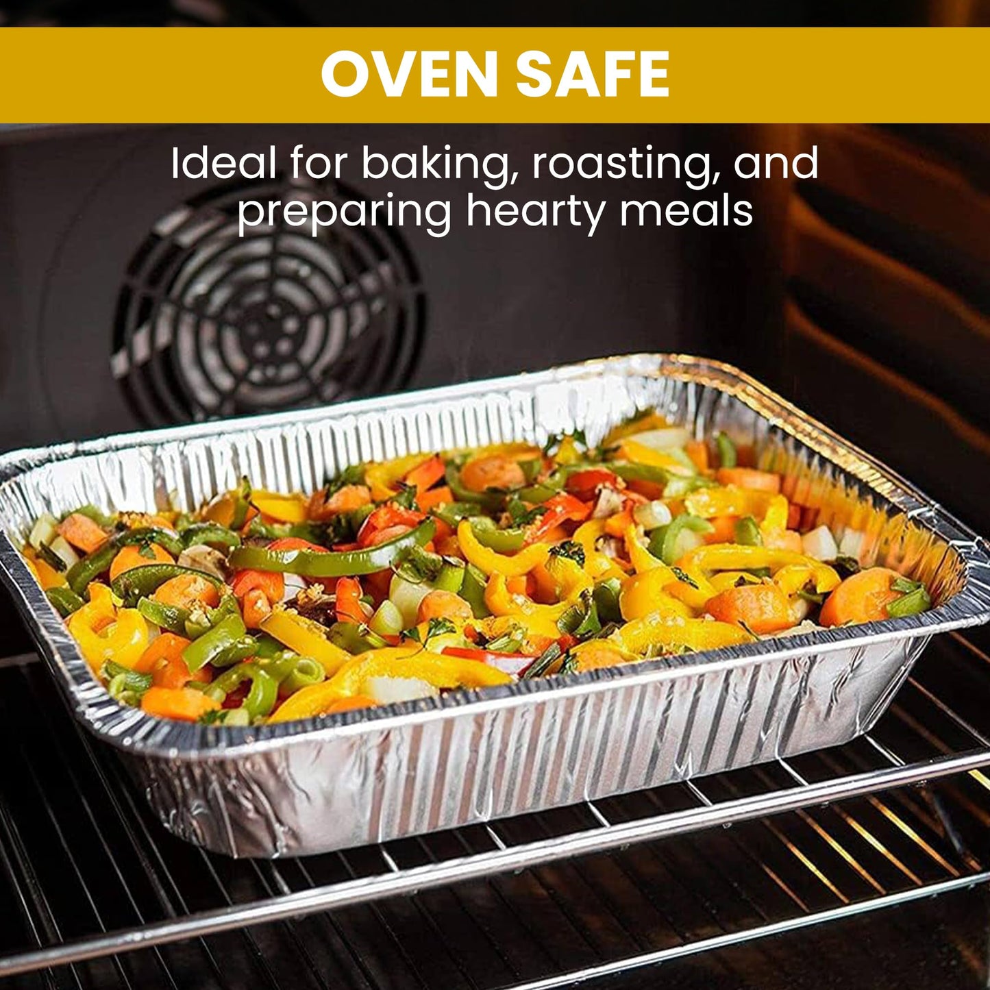 Superior Large Foil Aluminium Trays Pack of 10 – Heavy-Duty Deep Tin Foil Trays 32 x 26 cm Ideal for Cooking Baking Roasting BBQ Meal Prep Storage Tray – Foil Containers for Christmas Parties