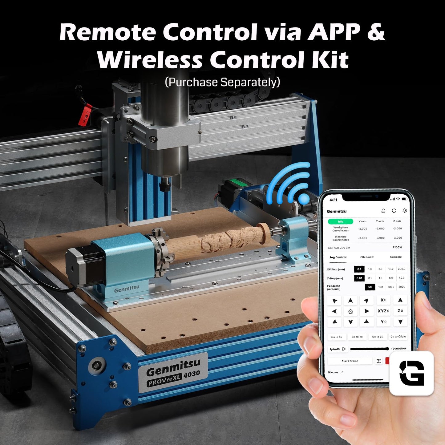 Genmitsu CNC Router Machine PROVerXL 4030 for Wood Metal Acrylic MDF Carving Arts Crafts DIY Design, 3 Axis Milling Cutting Engraving Machine, Working Area 400 x 300 x 110mm (15.7''x11.8''x4.3'')