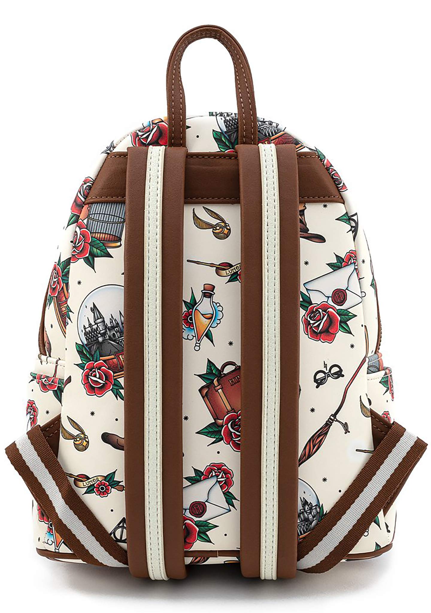 Loungefly Harry Potter Tattoo Art Cream Color Womens Double Strap Shoulder Bag Purse