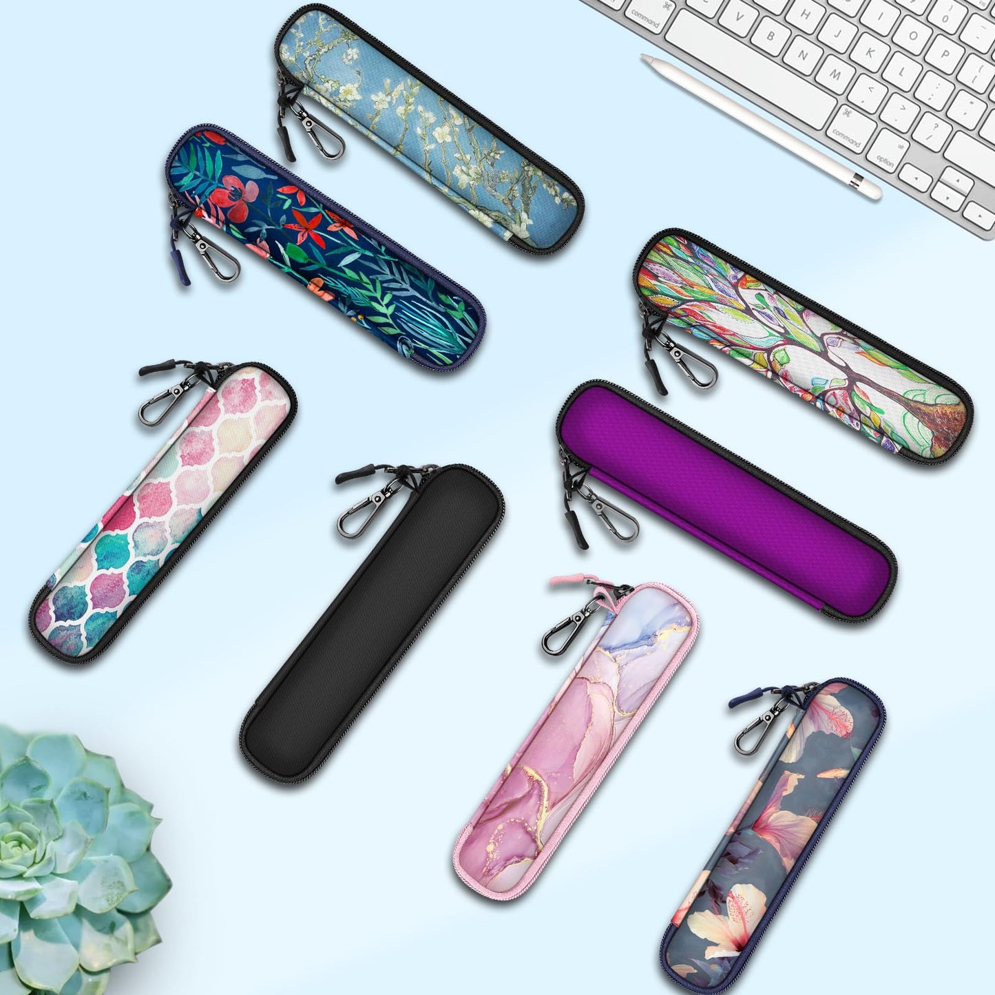 Fintie Pen Holder Case for Apple Pencil Pro, Apple Pencil (USB-C / 1st / 2nd Generation), Soft Neoprene Zipper Carrying Bag Sleeve Pouch for Samsung Stylus, Surface Pen, Black