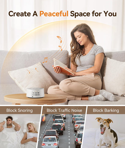 Dreamegg White Noise Sound Machine for Adults Sleeping, D3 Pro Sound Machine for Baby Adults, 29 HiFi Sound, Battery/Adapter, Portable Sound Machine for Sleeping, Sound Therapy for Home Office Travel