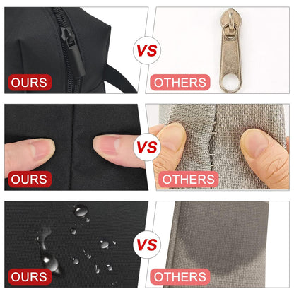 Fmeida Pencil Case Pouch - Water Resistant Pencil Pouch Portable Pencil Bag Simple Office Stationery Pouch with Handle Back to School Supplies - Black