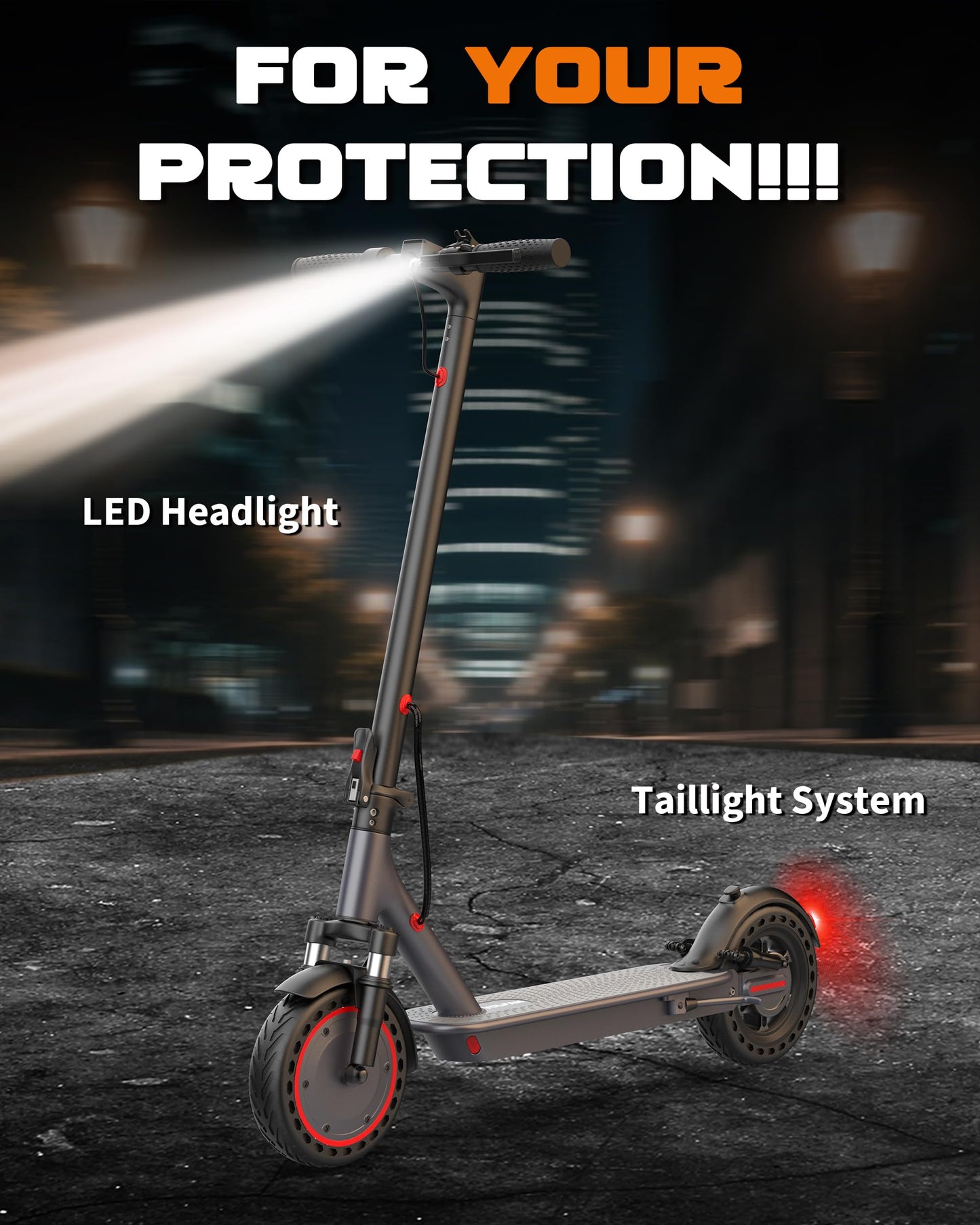 Electric Scooter for Adults, 500W Motor with Dual Suspensions, 22 MPH Top Speed & 22 Miles Long Range, 10" Solid Tire, Folding E-Scooter with Dual Braking, APP Control, Cruise Control