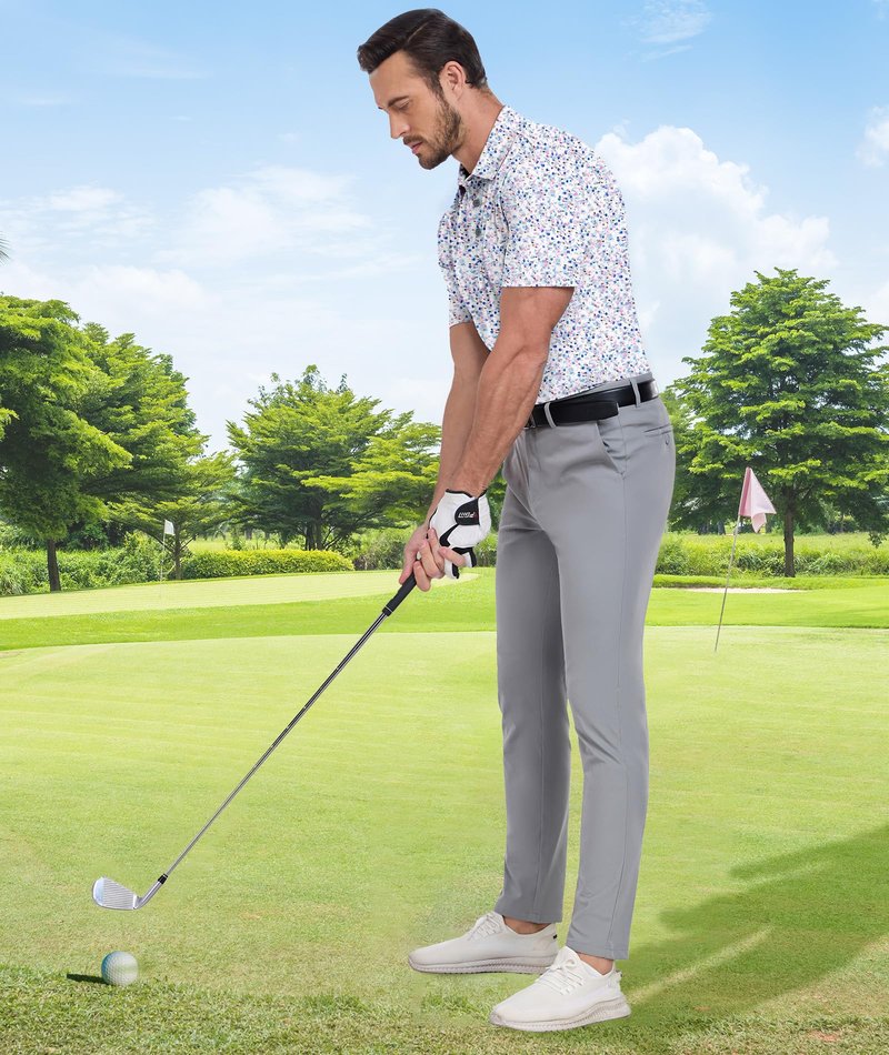 ZITY Men's Golf Shirts Short Sleeve Moisture Wicking Performance Print Patterns Casual Collared Golf Polo Shirt for Men