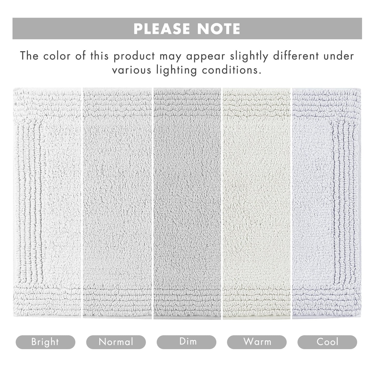 Madison Park Splendor Reversible 100% Cotton Tufted Bathroom Rug-3000 GSM Hotel Quality Luxurious Plush Medium Pile Bath Mat Absorbent, Quick Dry, Shower Room Décor, 21x34, Grey