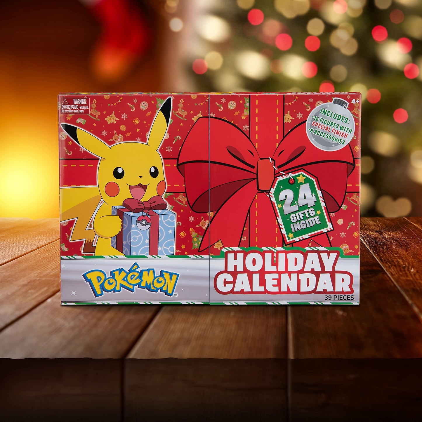 Pokemon 2021 Holiday Advent Calendar for Kids, 24 Gift Pieces - Includes 16 Toy Character Figures & 8 Christmas Accessories - Ages 4+