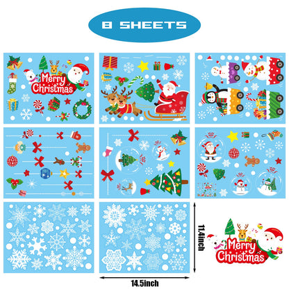 175 PCS Christmas Window Clings Xmas Decals Stickers for Christmas Window Decorations