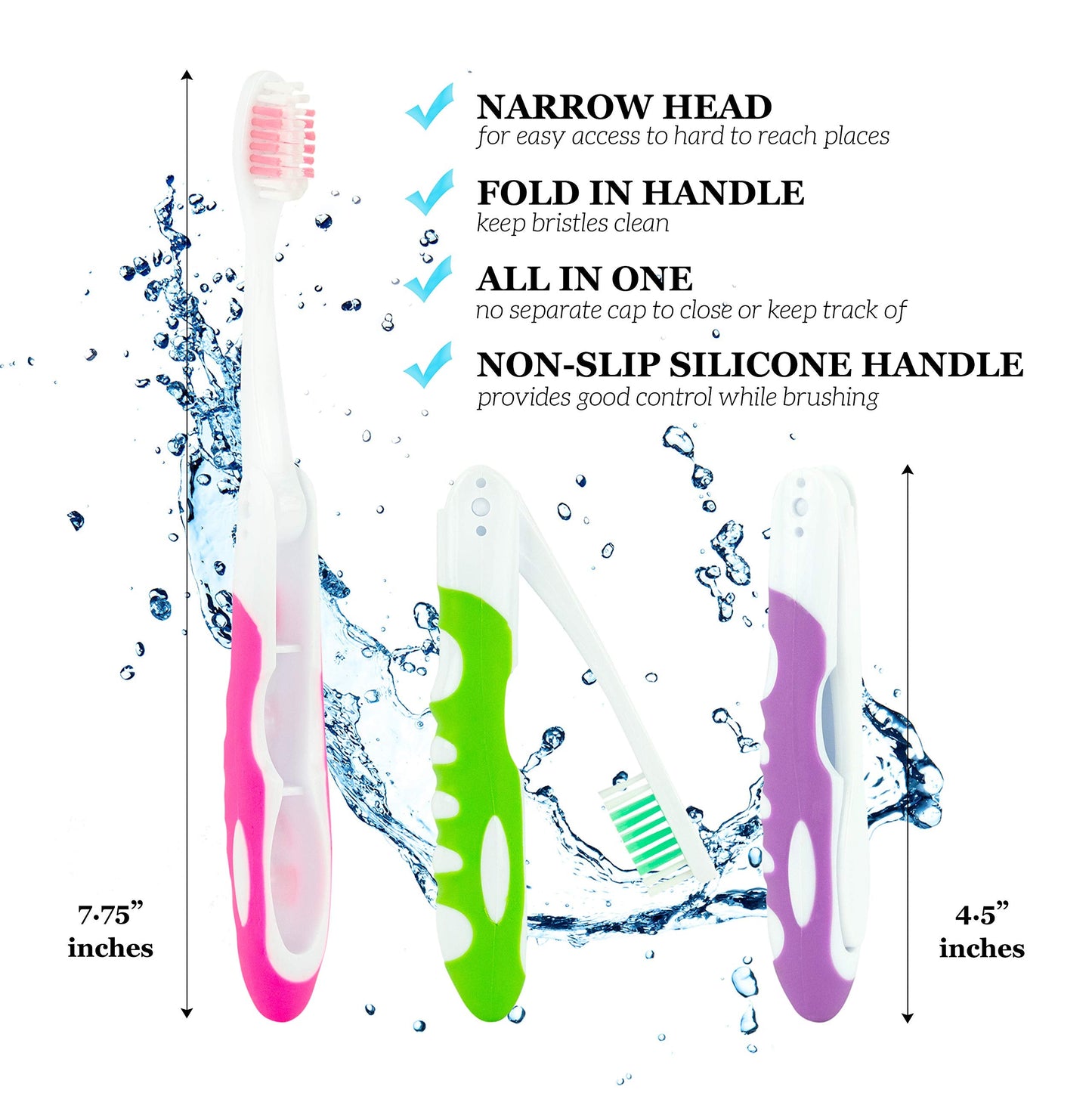 Bulk Portable Toothbrushes, Individually Wrapped, Manual Disposable Travel Toothbrush Set for Adults, Medium Soft Large Head, Multi Color Travel Toothbrush Kit (100 Pack - Medium)