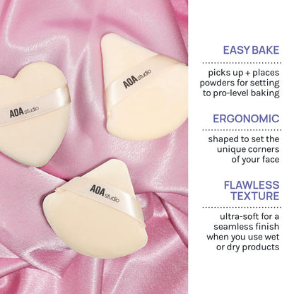 AOA Studio Velvet Puffs Makeup Puff Set of 6 Loose Powder Body Powder, Velour Makeup Blender Sponge Foundation Blending Sponges Set Beauty Makeup Tools(Black/Peach)
