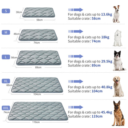 Geegoos Dog Crate Mattress,Washable Soft Kennel Pads,Pet Bed Blanket Dog Crate Mat Suitable for 36 inch Cage,Dog Bed Mats for Large Dogs and Cats(89x56cm,Grey)