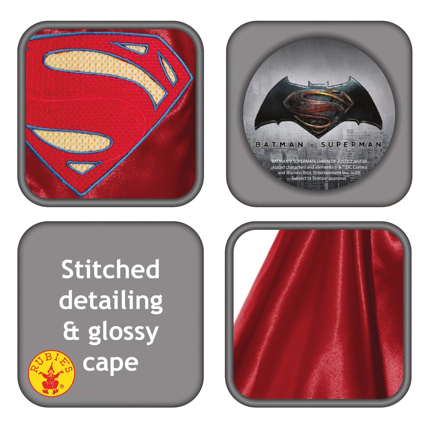 Rubies DC Dawn of Justice: Superman Cape for Adults, Men's No Size