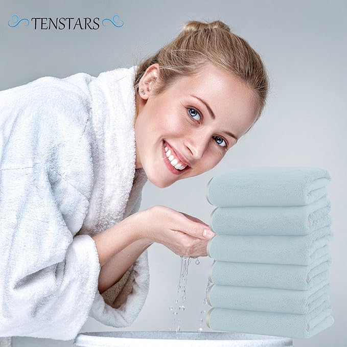 TENSTARS Silk Hemming Hand Towels