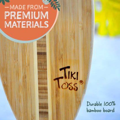 Tiki Toss Ring Toss Game for Adults - 12.3 Inch Surfboard Edition - Hook and Ring Game for Outdoor & Indoor Use, Gift for Husband, dad, College Boys