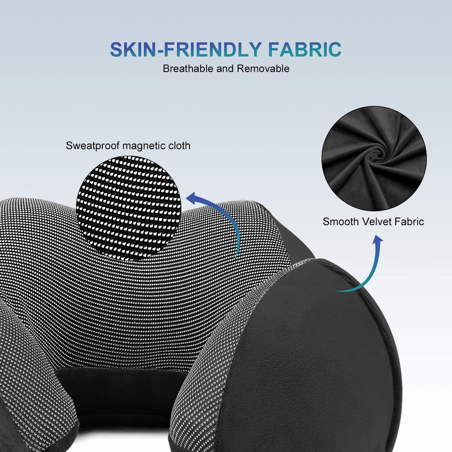 Eono Neck Pillow Memory Foam, Travel Pillow for Neck, Comfortable Neck and Head Support Pillow for Plane Cars Trains Office, Soft Flight Travel Cushion for Sleeping