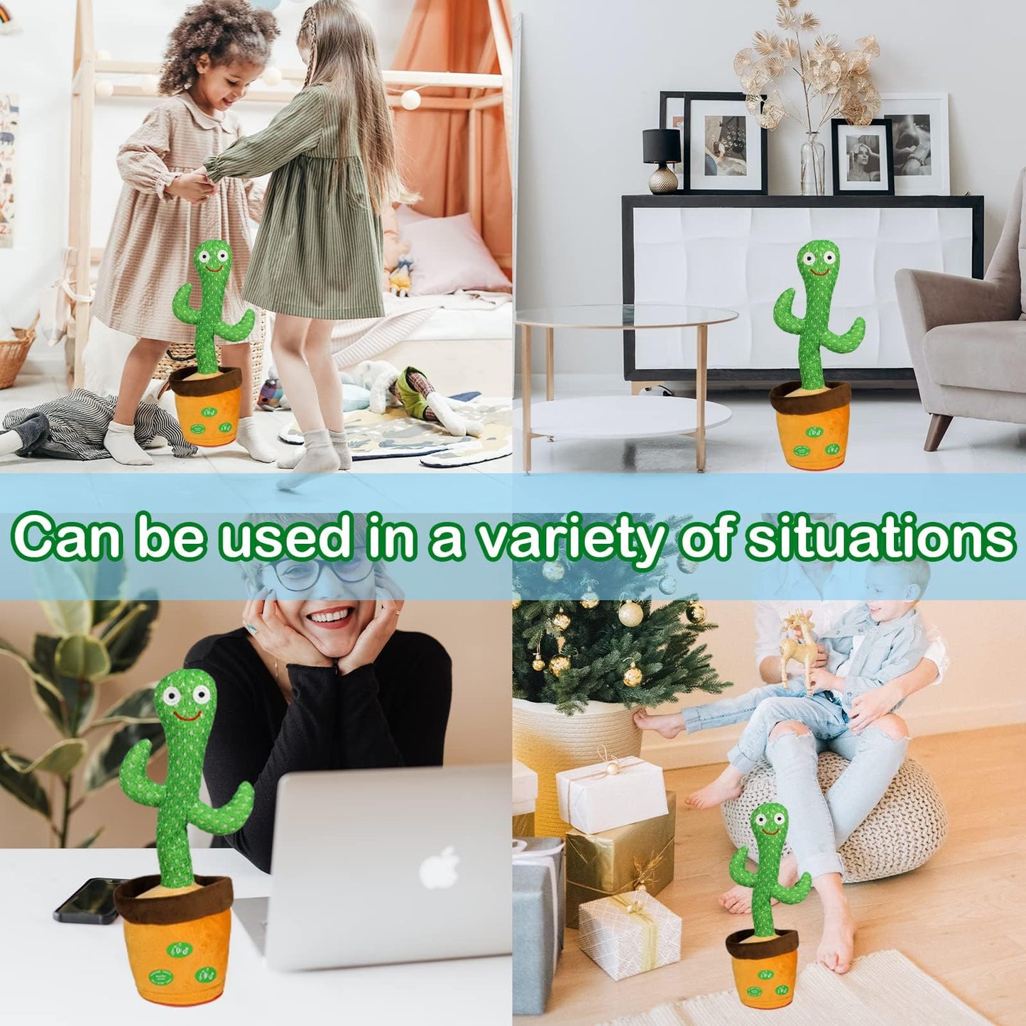 HICAS Dancing Talking Cactus Toy Repeat What You Say Singing Cactus Voice Recorder Baby Toys Volume Control with 120 Songs Funny Children Education Toys, Gifts and Home Decoration