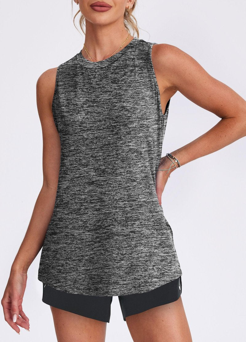 Beach Vacation Essentials Womens Workout Tops Tank Tops Yoga Shirts Athletic Running Sleeveless Gym Clothes Dark Grey XXL
