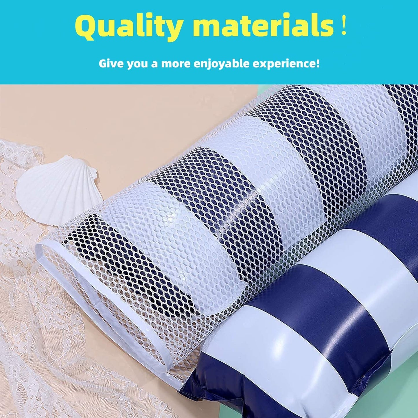 4 Pack Upgrated XL Water Pool Floats, 4-in-1 (Hammock, Saddle, Lounge Chair, Drifter) Multi-Purpose Water Pool Float, Non-Stick PVC Material