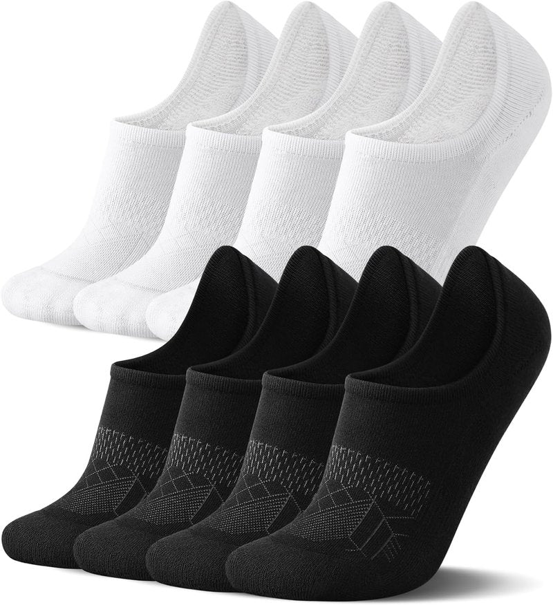 FITRELL No Show Socks for Women - Cotton Cushioned Athletic Ankle Socks | 5-8 Pairs, Non-Slip Design
