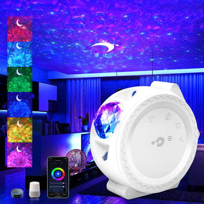 Galaxy Projector Night Light: 3 in 1 Star Lights Projector with Nebula Ocean Moon, Kids Adults 3D Starlight Sensory Lights with Voice/Timer Control,Compatible Alexa Google Assistant,for Bedroom Gifts