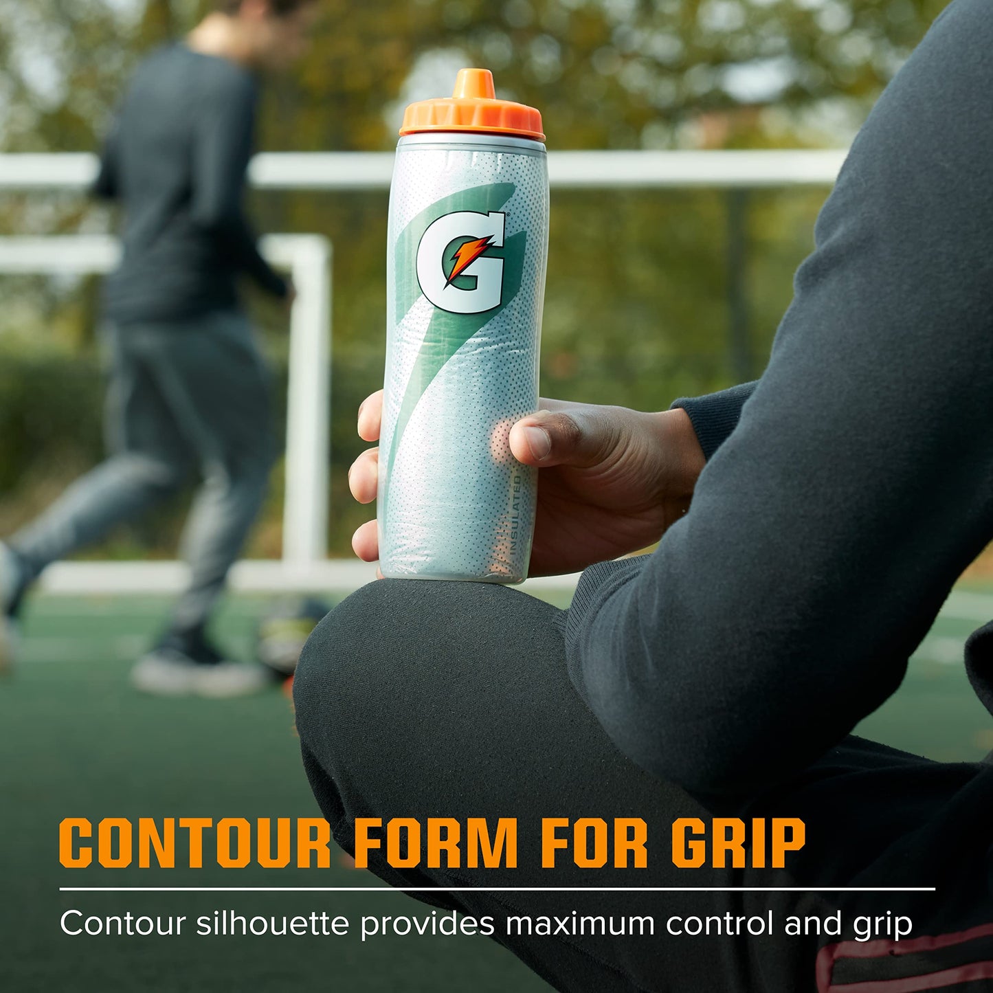 Gatorade Insulated Plastic Squeeze Bottle For Sports, Black, 30oz