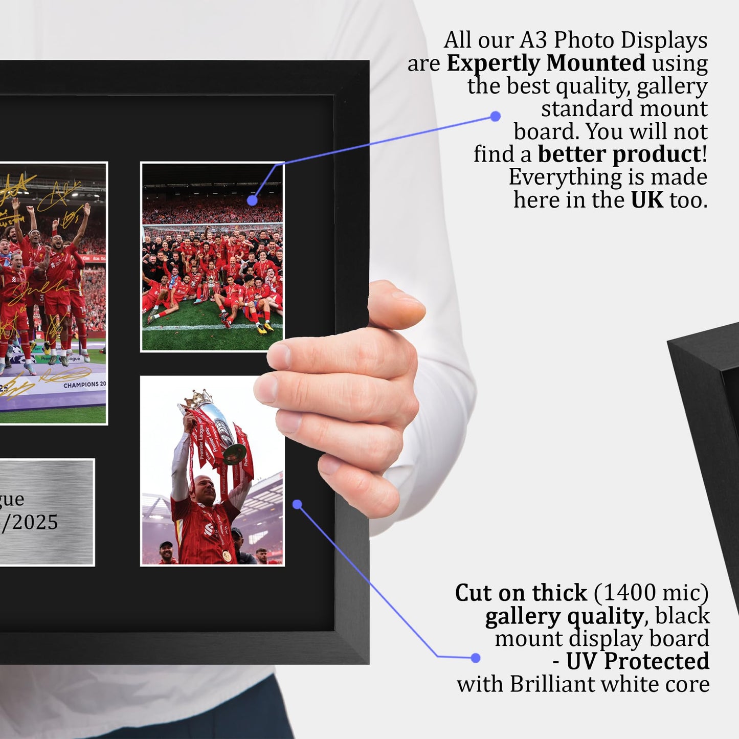 HWC Trading Liverpool 2025 Champions Gift Premier League Season 24-25 Winners Printed Memorabilia Signed Autograph Photograph Display for Football Fans and Supporters - A3 Framed