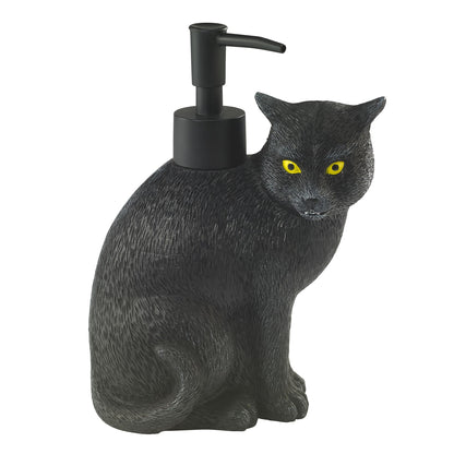 Avanti Linens - Soap Dispener/Lotion Pump, Guest Bathroom Essentials, Black Cat Inspired Bathroom Decor (Halloween Collection)