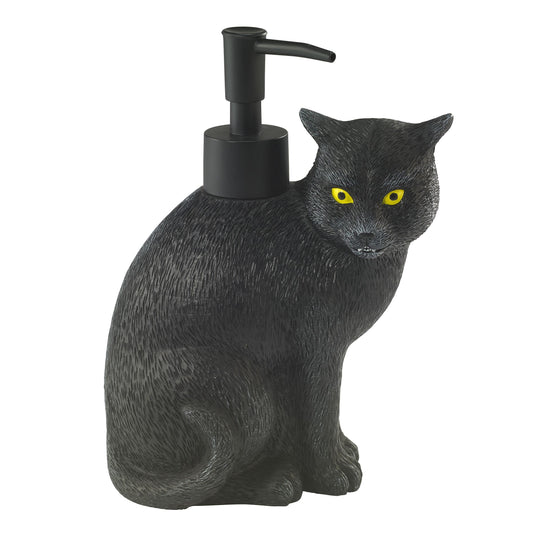 Avanti Linens - Soap Dispener/Lotion Pump, Guest Bathroom Essentials, Black Cat Inspired Bathroom Decor (Halloween Collection)